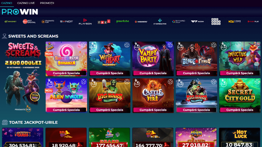 Pagină de jocuri cazino Prowin