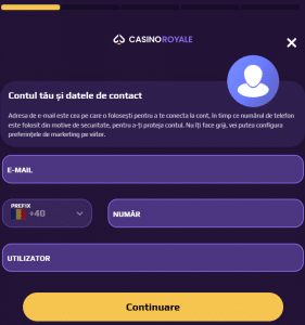 Înregistrare la CasinoRoyale